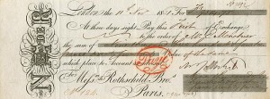 Bill of Exchange signed by Nathan Rothschild - SOLD